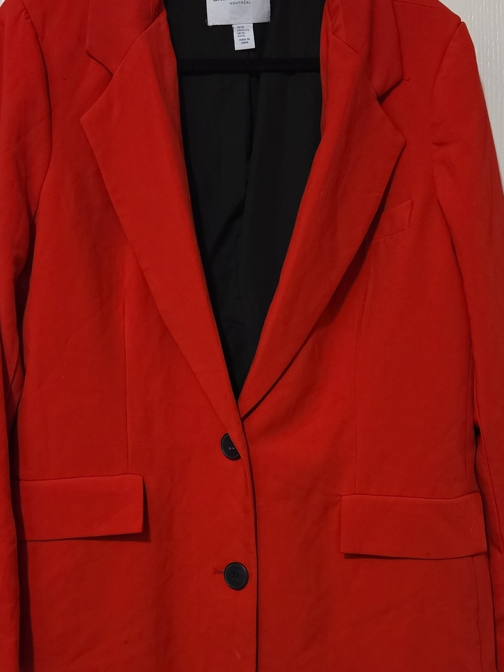 Carolina Belle Vibrant Red Single-Breasted Blazer